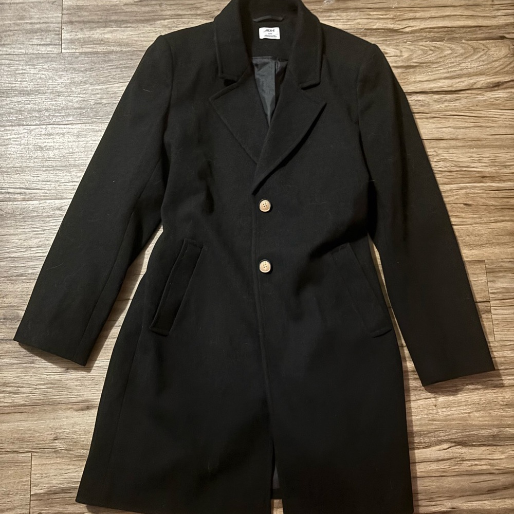 Ardene Black Trench Coat with Button Detail